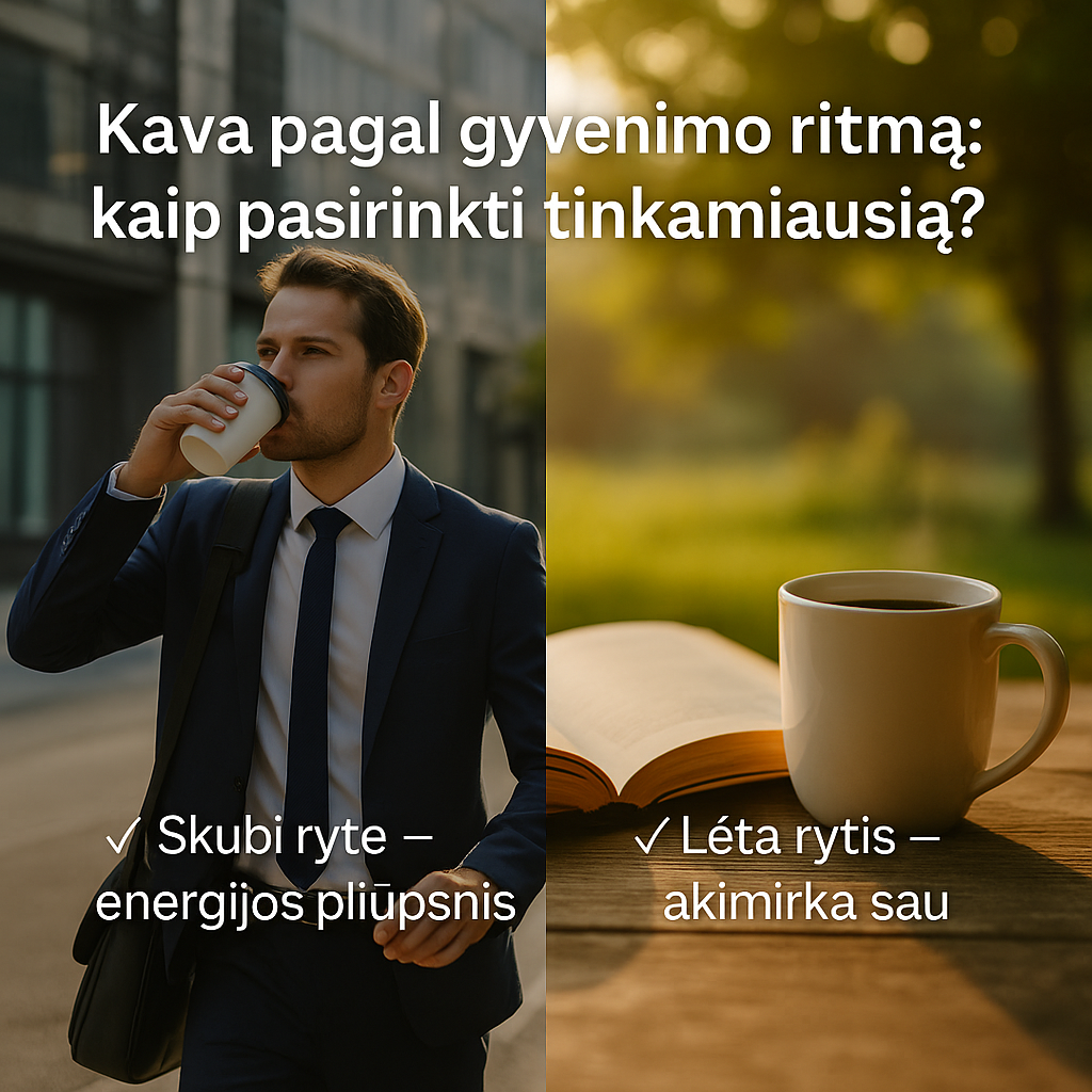 Skubus ar lėtas rytas? Vizualas su kavos pasirinkimu pagal dienos ritmą – energijos pliūpsniui ar akimirkai sau
