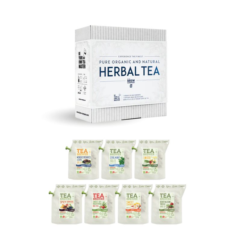 Herbal Tea Collection Gift Box – 7 Teabrewers, 14 Cups of Organic Tea