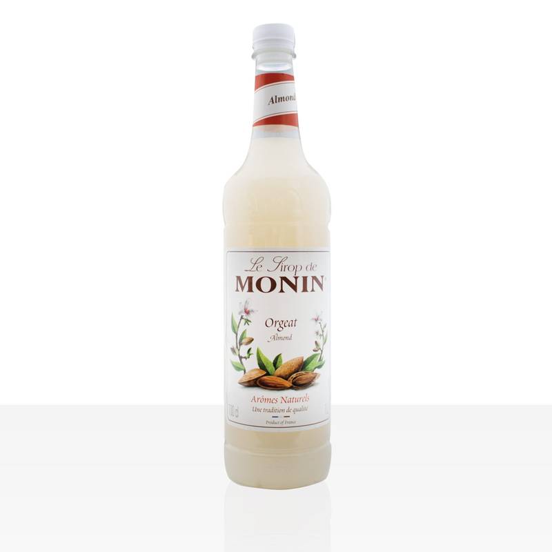 Monin migdolų sirupas 1L – aukščiausios kokybės kavos ir desertų sirupas