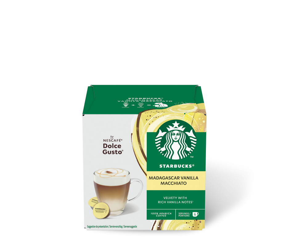 Starbucks Vanilla Macchiato Madagascar – Kavos kapsulės Dolce Gusto aparatams (12 vnt)