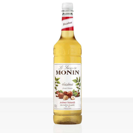 Monin lazdynų riešutų sirupas 1L – aukščiausios kokybės sirupas kavai ir desertams