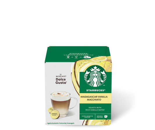 Starbucks Vanilla Macchiato Madagascar – Kavos kapsulės Dolce Gusto aparatams (12 vnt)