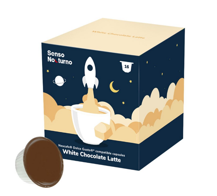 Senso Nocturno White Chocolate Latte – Kavos kapsulės Dolce Gusto aparatams (16 vnt)