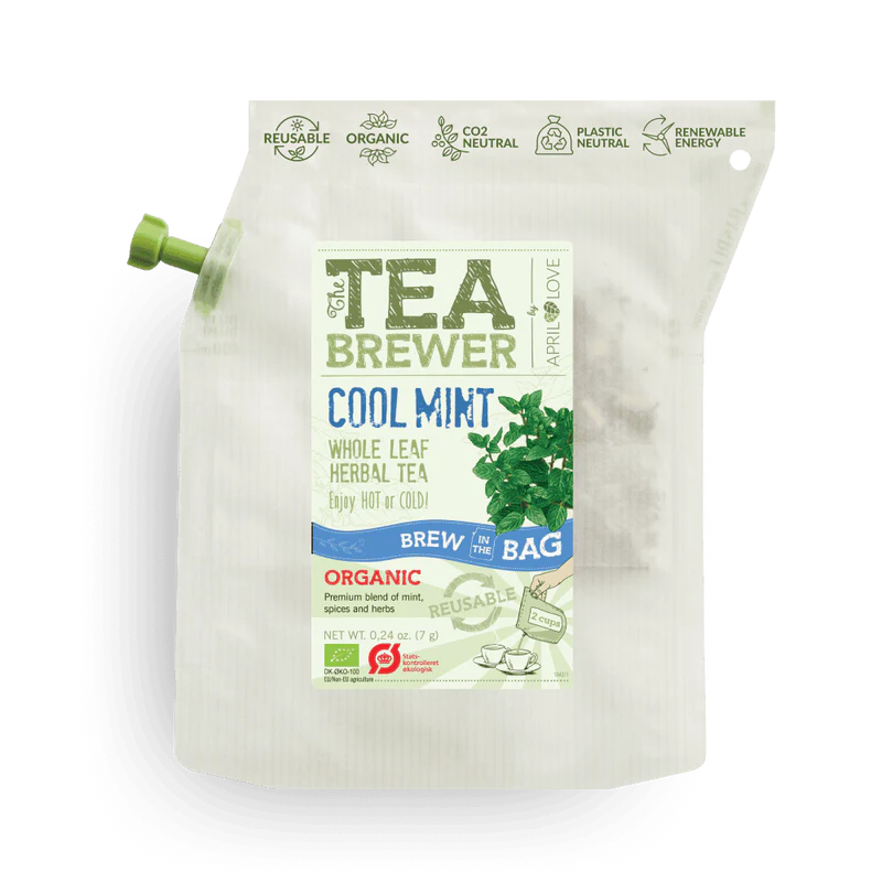 Organic mint herbal tea by TEA BREWER – sustainable infusion pouch for hot or cold refreshing tea