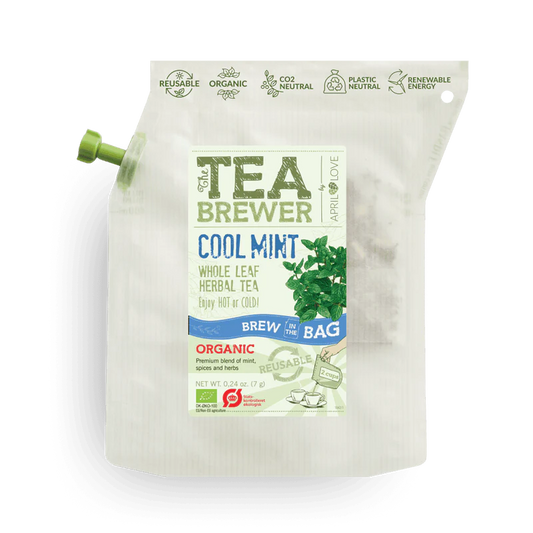 Organic mint herbal tea by TEA BREWER – sustainable infusion pouch for hot or cold refreshing tea