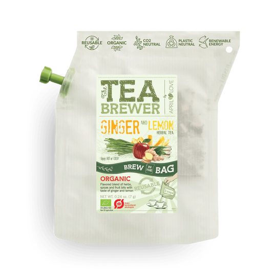 Ginger & Lemon Teabrewer – ekologiška žolelių arbata su imbieru ir citrusais, 40g