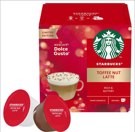 Starbucks Toffee Nut Latte – Riboto leidimo kavos kapsulės Dolce Gusto aparatams (12 vnt)