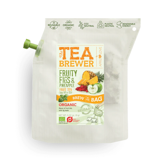 Organic fruit tea with figs and pineapple – TEA BREWER eco-friendly pouch with reusable filter, ideal for hot or cold infusion
