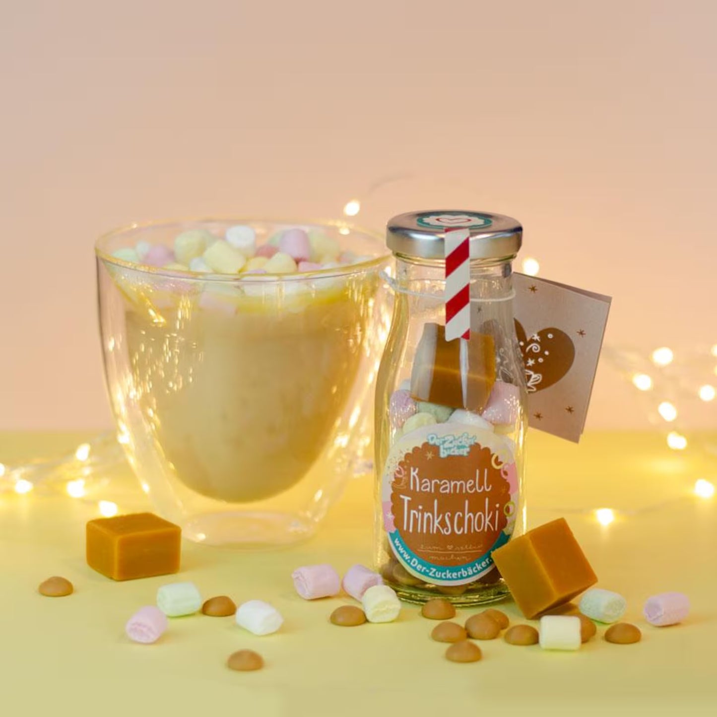 Nordic Caramel Hot Chocolate Gift Set – Cozy Winter Cocoa Mix with Marshmallows | Handmade Christmas Treat
