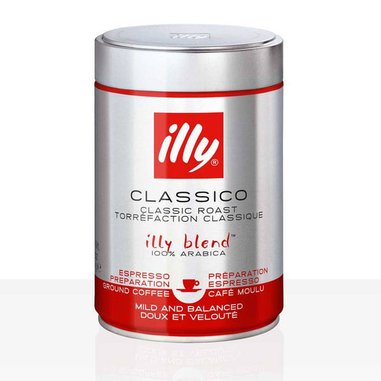 Illy Espresso Classico Regular Roast – 250g Ground Coffee 100% Arabica