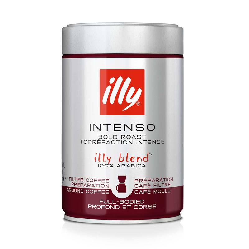 Illy Espresso Intenso Filter Coffee – 250g Ground Coffee, 100% Arabica