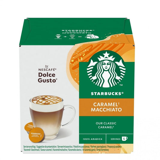 Starbucks Caramel Macchiato – Kavos kapsulės Dolce Gusto aparatams (12 vnt)